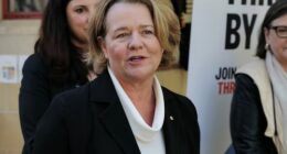 Photo of Billionaire philanthropist Nicola Forrest  gives a press conference at Goodstart Box Hil centre on Tuesday 3 May 2022