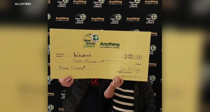New Jersey couple wins $3M scratch-off prize months after million-dollar win