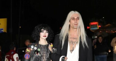 'Newly-engaged' Dove Cameron and Damiano David attend Halloween bash
