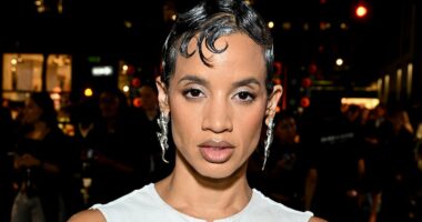 Orange Is The New Black star Dascha Polanco shows off her amazing weight loss in a white crop top and skirt at the Luar fashion show during NYFW