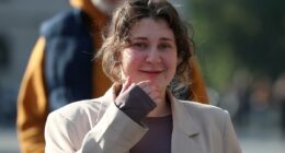 Pregnant British 'drug mule' shows baby bump as she leaves prison