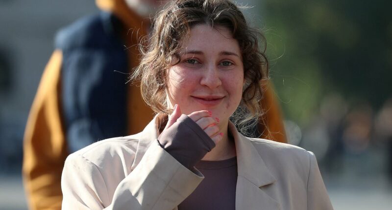 Pregnant British 'drug mule' shows baby bump as she leaves prison