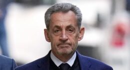 FILE - Former French President Nicolas Sarkozy Nicolas Sarkozy pictured back in October leaving his home to go to prison. He has now been released pending appeal.