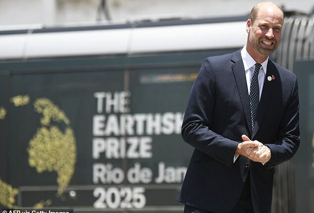 Prince William was attending the Earthshot Prize Impact Assembly at Pier 3, part of the three-day Earthshot summit in Rio, bringing together government officials, indigenous leaders and youth advocates to share inspiring Earthshot stories from the past year and highlighting investments which are helping finalists scale up their environmental solutions