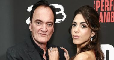 Quentin Tarantino, 62, and glamorous wife Daniella Pick Tarantino, 41, pack on the PDA during rare red carpet appearance as he supports her at The Perfect Gamble premiere