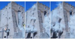 Rescuers work to reach worker trapped in medieval tower that partially collapsed in Rome
