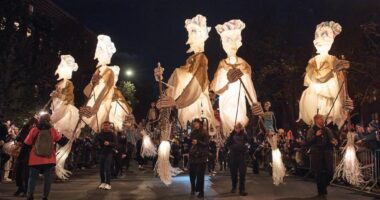Revelers at Village Halloween Parade have a screaming good time