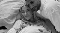 Riyad Mahrez and wife Taylor Ward share heartwarming first pictures of newborn son - his fourth child - with Algeria star already back on international duty