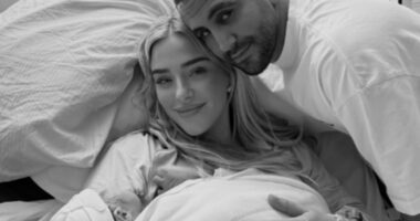 Riyad Mahrez and wife Taylor Ward share heartwarming first pictures of newborn son - his fourth child - with Algeria star already back on international duty