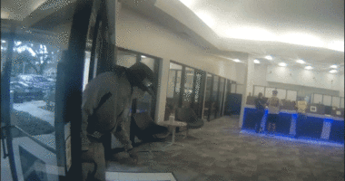 Robber’s fake limp vanishes during bank heist caught on camera, police say