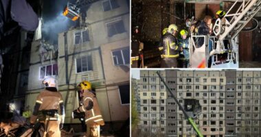 Russian drone strikes tower block in eastern Ukraine kills 3, injures 12