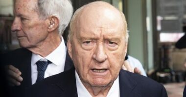 Alan Jones leaves Downing Centre Local Court on December 18, 2024. Photo: Rhett Wyman / SMH