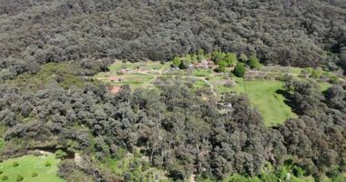 Aerial shot of Porepunkah