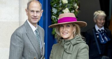 Sophie and Prince Edward wrap up warm to enjoy a day at the races