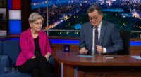 Stephen Colbert wheels out Sen. Elizabeth Warren to rant at his bosses