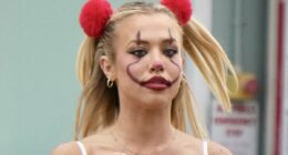 Tammy Hembrow turns heads while taking her kids trick-or-treating