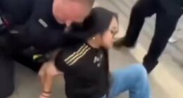 Teen girl learns a brutal lesson when she throws a drink at officer