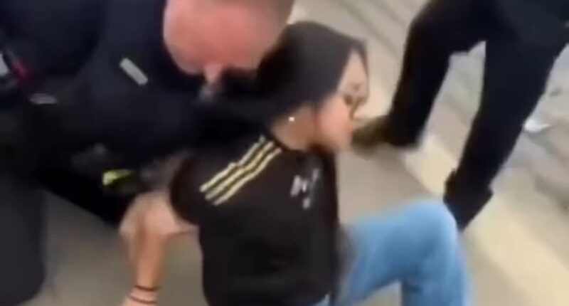 Teen girl learns a brutal lesson when she throws a drink at officer