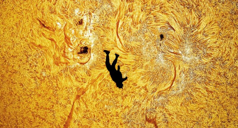 The Fall of Icarus: Photographer captures an 'absolutely preposterous' snap of a SKYDIVER appearing to fall from the sun