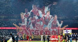 The story behind Arsenal's iconic north London derby tifo: How the Gunners learned their lesson after 'fumbling' PSG display, the lifelong Gooner who designed the tribute - and why Mikel Arteta was a huge fan