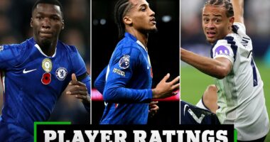 Tottenham 0-1 Chelsea - PLAYER RATINGS: Which Spurs star is given a THREE after nightmare outing? Who was 'anonymous'? And how did Moises Caicedo fare according to our expert?