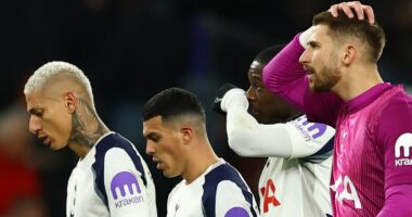 Tottenham 1-2 Fulham: Shellshocked Spurs' woes deepen as hapless Guglielmo Vicario's error extends winless home run to SIX matches and piles more pressure on Thomas Frank