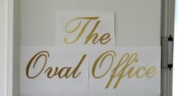 Trump's mocked Oval Office sign vanishes after being savaged as 'Cheesecake Factory font'