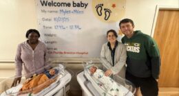 Two baby boys with same name born minutes apart at same hospital