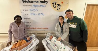 Two baby boys with same name born minutes apart at same hospital