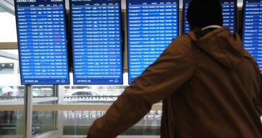 US airlines cancel more than 2,100 flights Sunday; first time since shutdown cuts began