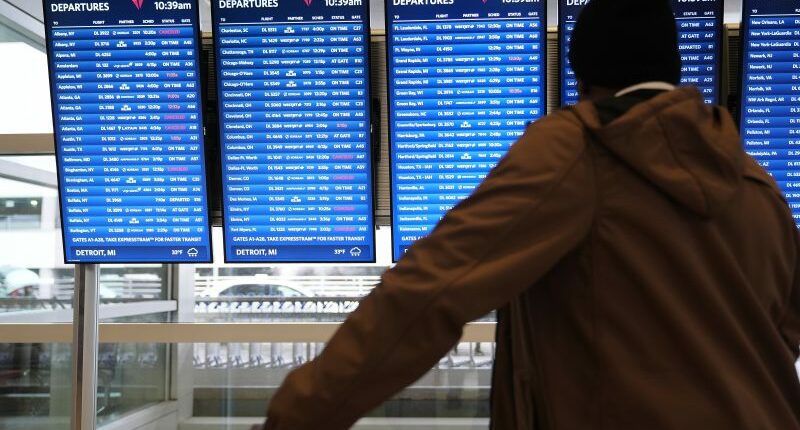 US airlines cancel more than 2,100 flights Sunday; first time since shutdown cuts began