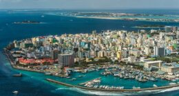 The Maldives has become the first nation in the world to implement a generational smoking ban. Pictured above is an aerial view of the Maldivian capital Male