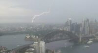 A snap storm caused delays at Sydney Airport this afternoon.
