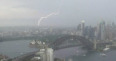A snap storm caused delays at Sydney Airport this afternoon.