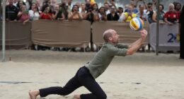 Wild about Wills! Prince is mobbed by VERY handsy Brazilian royal fans
