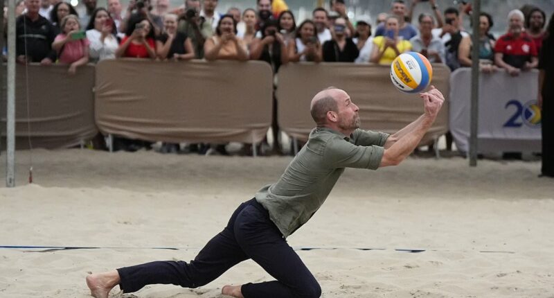 Wild about Wills! Prince is mobbed by VERY handsy Brazilian royal fans