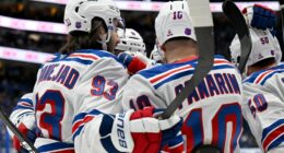 Will Cuylle, Vincent Trocheck score two each as Rangers beat Lightning 7-3