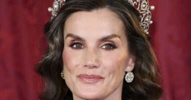 You look Kate, Letizia! Queen of Spain takes a leaf out of the Princess of Wales's book as she debuts ultra-glamorous glow-up at state banquet in Madrid