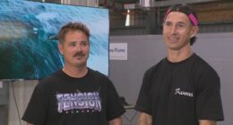 Perth mates Chris White and Ben Allen captured the phenomenon on a drone from a jetski.