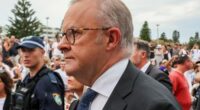 Prime Minister Anthony Albanese. The Jewish community of NSW holds a vigil for victims and survivors of the Bondi Massacre, one week on, Bondi Beach. Photograph by Edwina Pickles. Dec 21, 2025