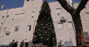 3 Palestinians arrested on suspicion of torching a Christmas tree at a Catholic church in West Bank