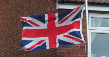 Adam Peaty's family fly Union Flag upside down as they stay miles away