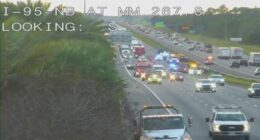 Ambulance headed to crash on I-95 in Volusia struck from behind; 3 injured