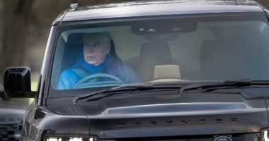 Andrew Mountbatten-Windsor is pictured at wheel of brand new £75K Land Rover Defender 'he was given for free' before spending last Christmas at Royal Lodge