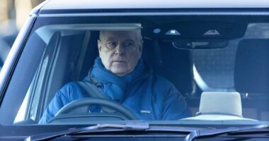 Andrew drives out of Royal Lodge after being barred from Sandringham