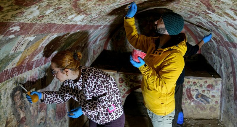 Archaeologists uncover rare fresco of Jesus in town Pope Leo XIV recently visited