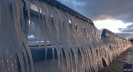 Arctic blast hits the East Coast as Lake Michigan grows 'icicle claws'