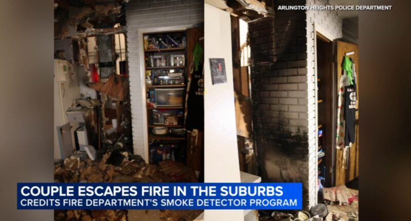 Arlington Heights couple says free smoke detector installed by fire department helped save their lives during kitchen blaze