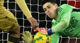 Arsenal 1-1 Crystal Palace (8-7 pens): Gunners sneak into Carabao Cup semi-finals after Kepa Arrizabalaga makes only save in epic shootout