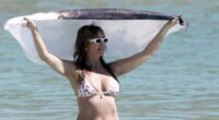 Bikini-clad Heidi Klum, 52, dries off with a kooky toyboy towel